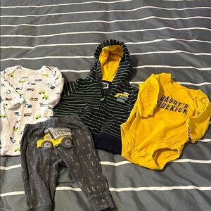 Carter's Striped Hoodie, 2 Onesies & 1 Bottom